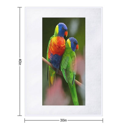 Rainbow Lorikeets Throw Blanket