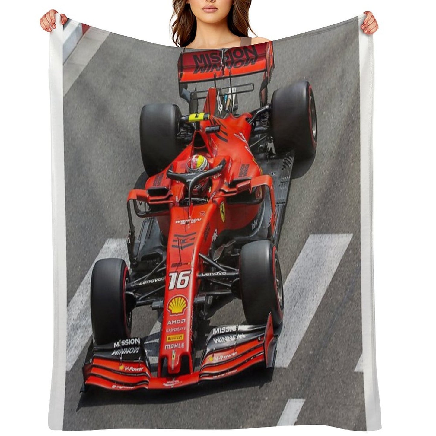 Sebastian Vettel Ferrari Formula 1 Throw Blanket