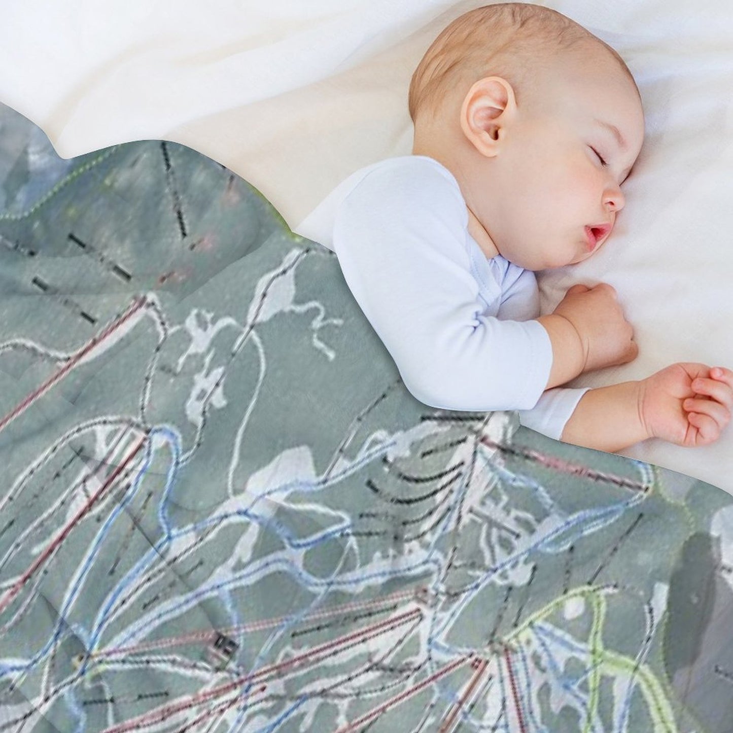 Steamboat Resort Trail Map Throw Blanket