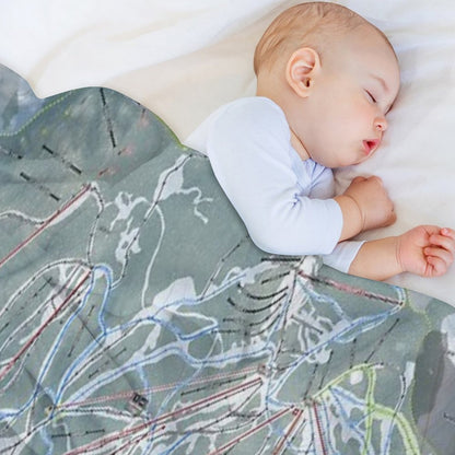 Steamboat Resort Trail Map Throw Blanket