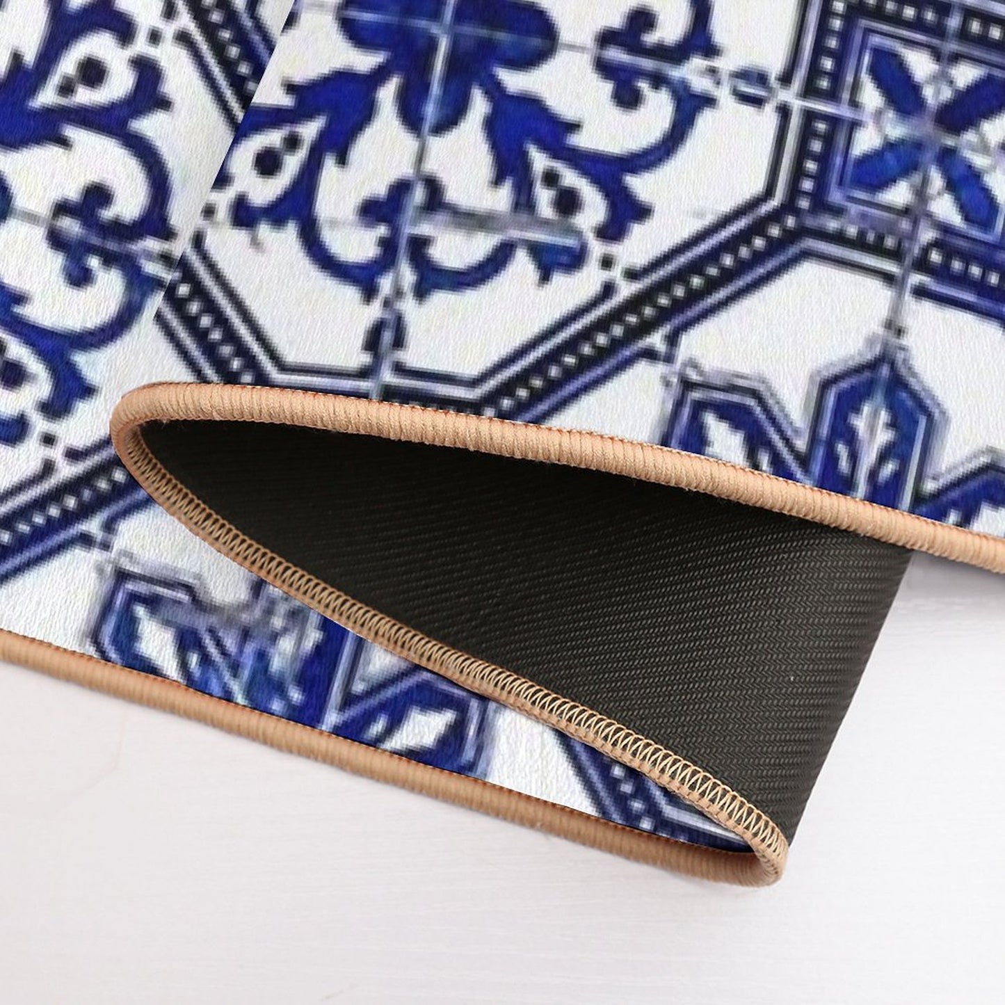 Blue And White Portuguese Tile Bath Mat
