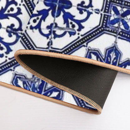 Blue And White Portuguese Tile Bath Mat