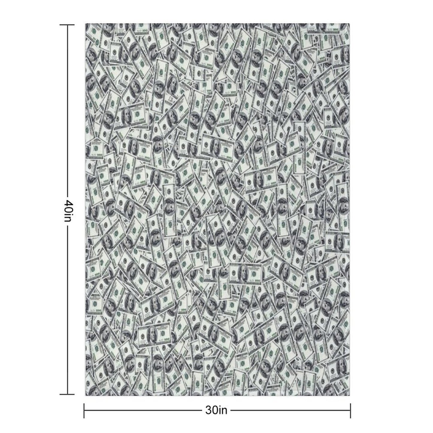 Giant Money Background 100 Dollar Bills Throw Blanket