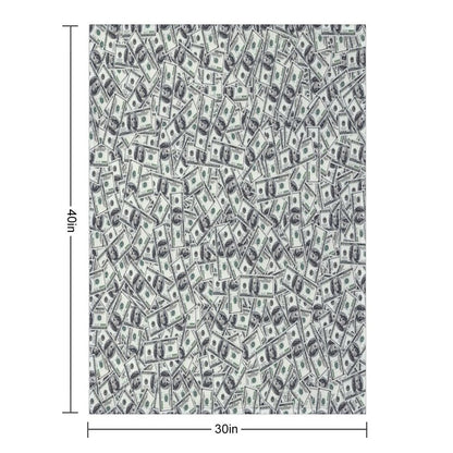 Giant Money Background 100 Dollar Bills Throw Blanket