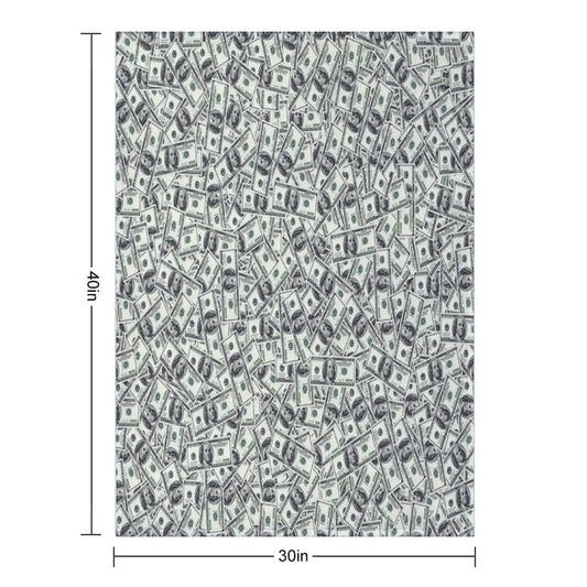 Giant Money Background 100 Dollar Bills Throw Blanket