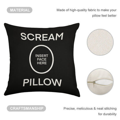 SCREAM PILLOW Linen Throw Pillow Cover