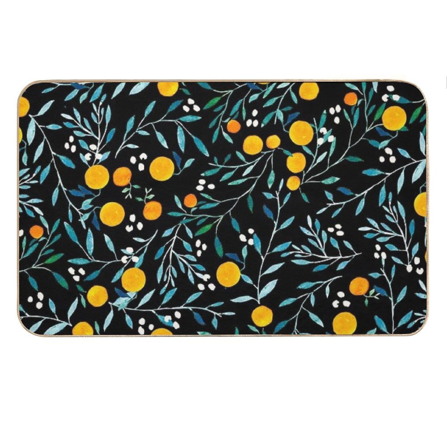 Oranges on Black Bath Mat