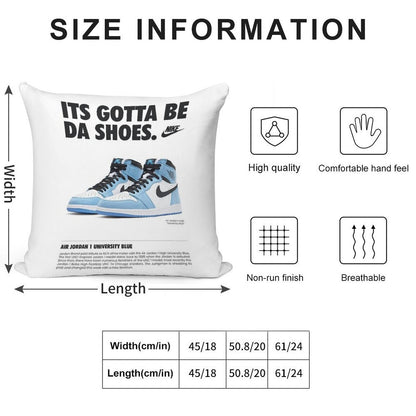 Poster Nike Air Jordan 1 University Blue Soft High-Density Material Throw Pillow