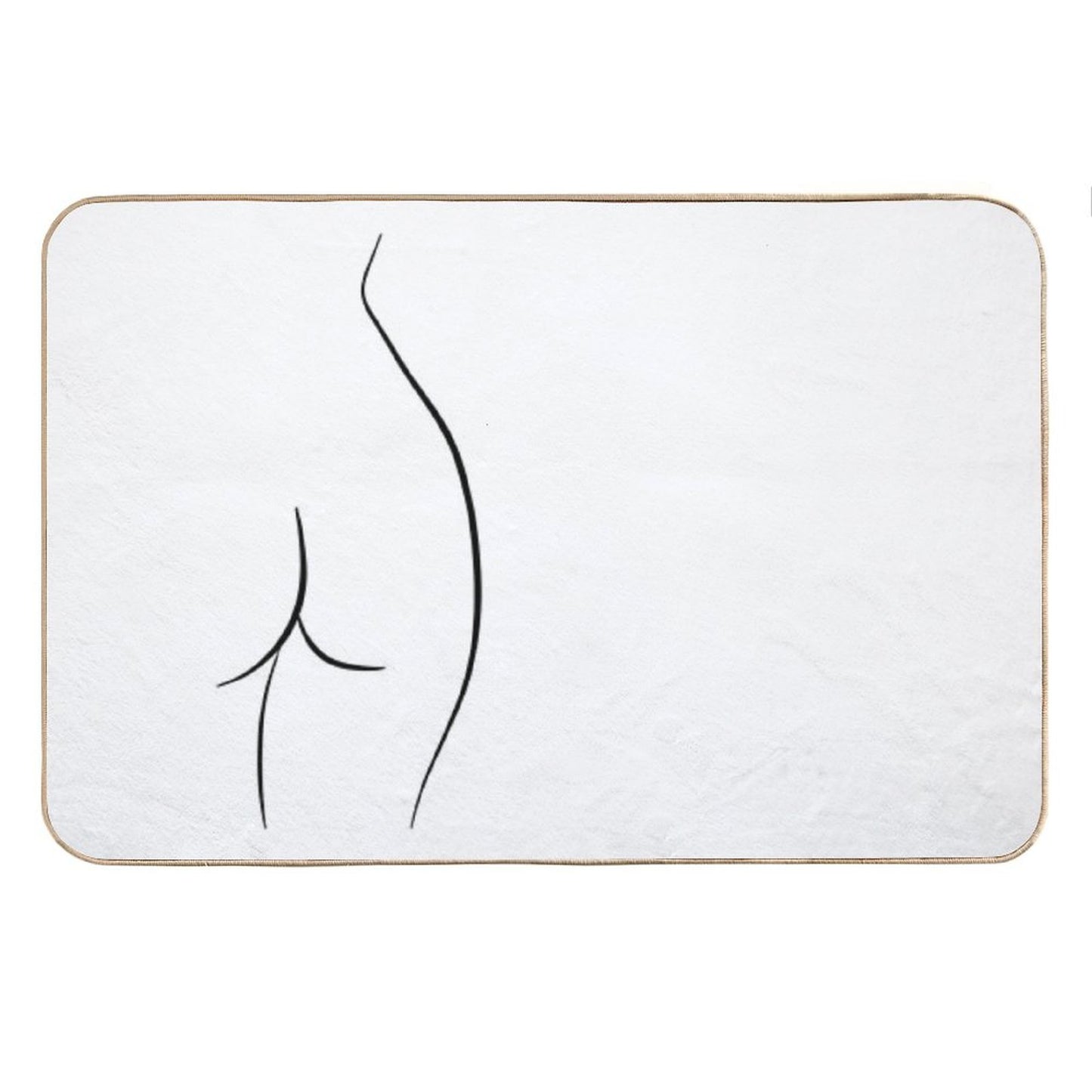 Naked Butt Line Drawing - Curvy Chiara Bath Mat