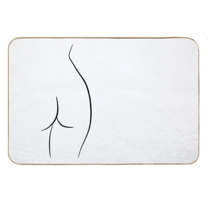 Naked Butt Line Drawing - Curvy Chiara Bath Mat