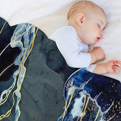 Metallic Ocean III Throw Blanket