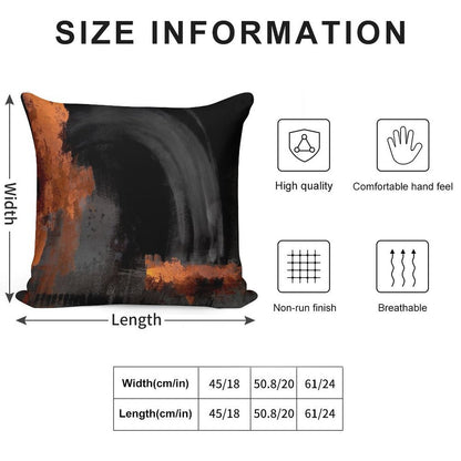 Black Orange Abstract Soft Home Decor Throw Pillow