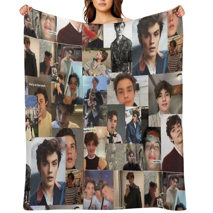 Louis Partridge Collage Phone Case Throw Blanket