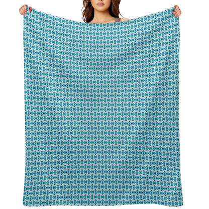Overlapping Aqua Blue Diamonds Throw Blanket