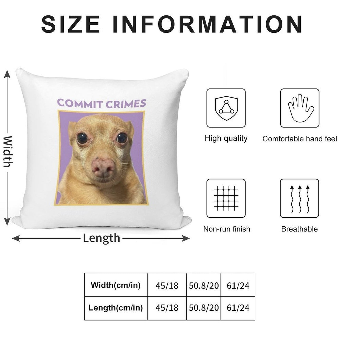 Crime Mouse Soft Short Plush Fabric Throw Pillow