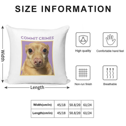 Crime Mouse Soft Short Plush Fabric Throw Pillow