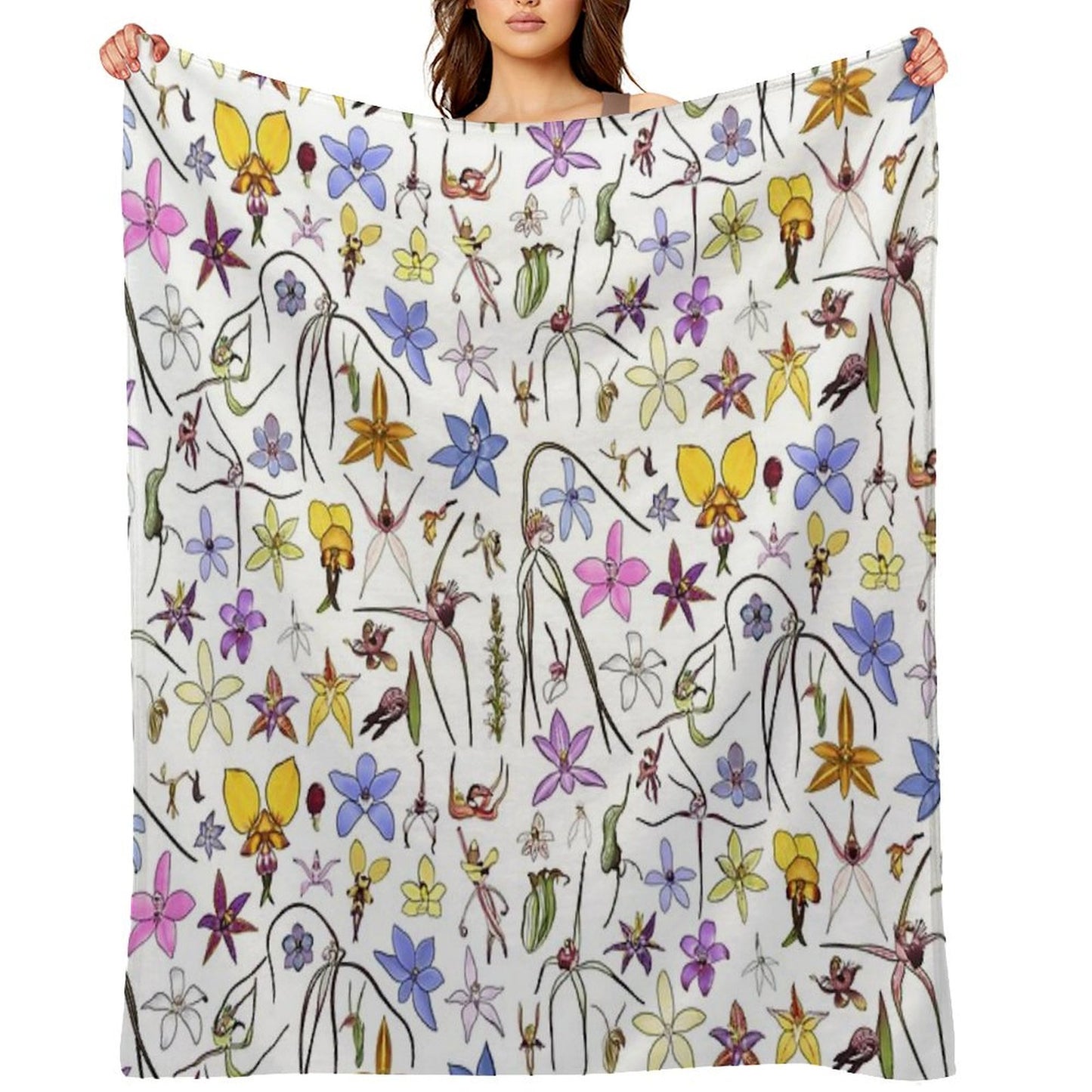 Australian Orchids Throw Blanket