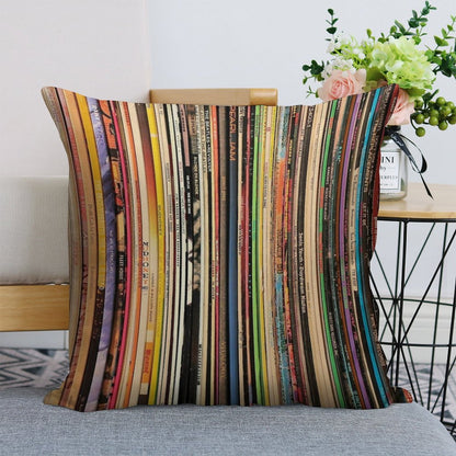 Record Collector Linen Throw Pillow Cover