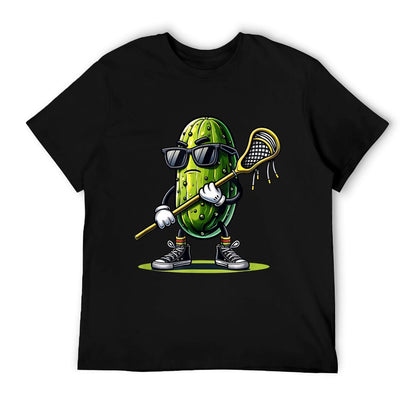 Pickle Playing Lacrosse Funny Sports Trendy For Boys T-Shirt