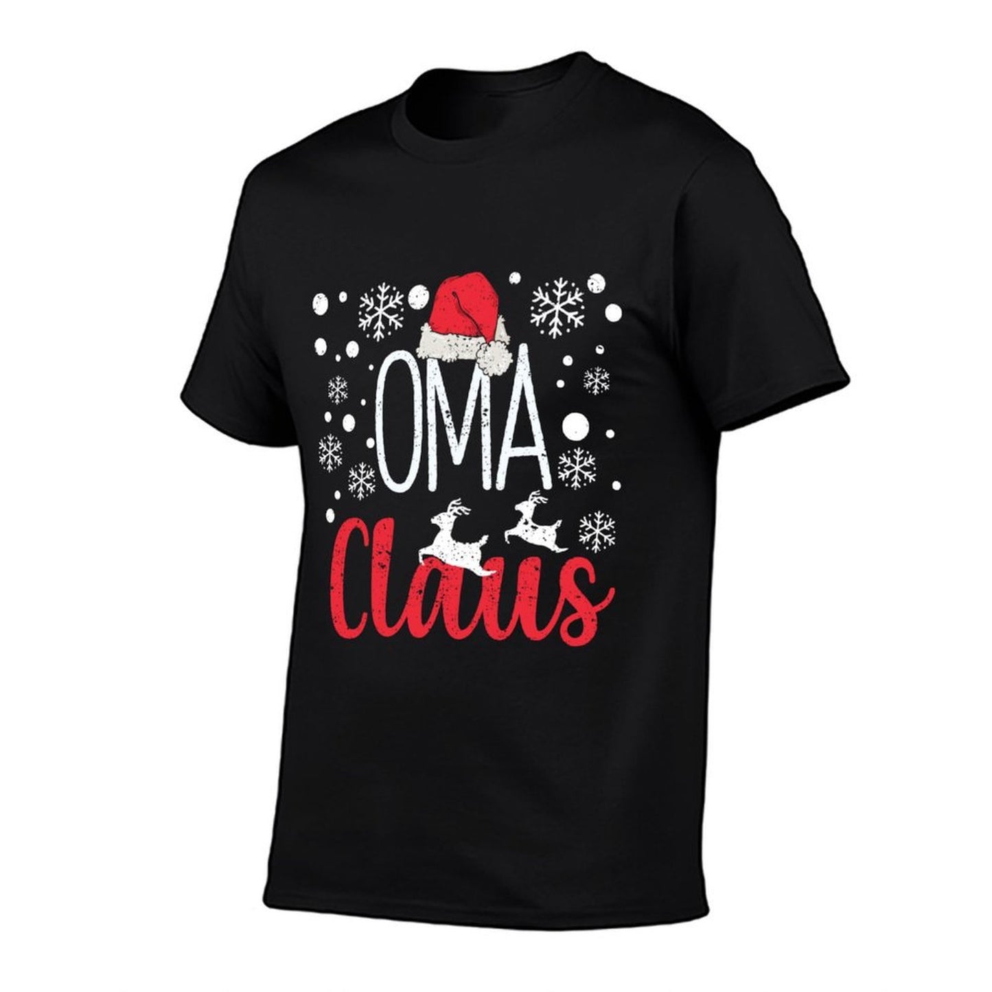 Santa Funny Grandma Christmas Pajamas Xmas PJs Oma Claus  Fade-proof Color T-Shirt