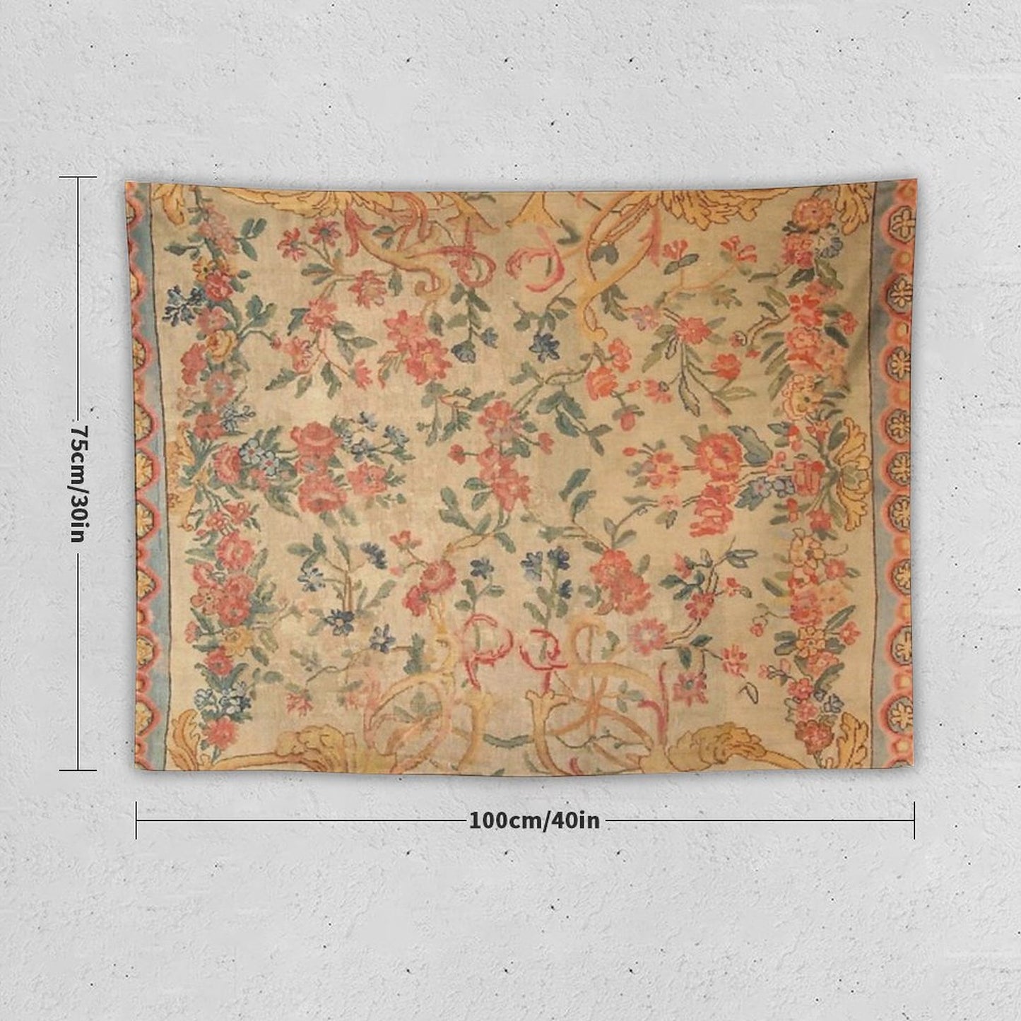 Antique French Savonnerie Rug Print Tapestry