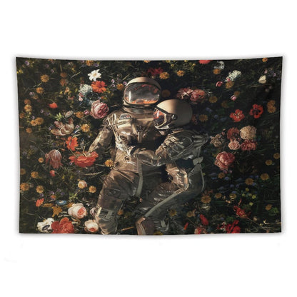 Astronaut Garden Delights II Tapestry