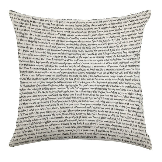 All Too Well 10 Minute Version Lyrics Linen Throw Pillow Cover