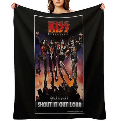 KISS ® The Band - Destroyer - Shout It Out Loud Lyrics Throw Blanket