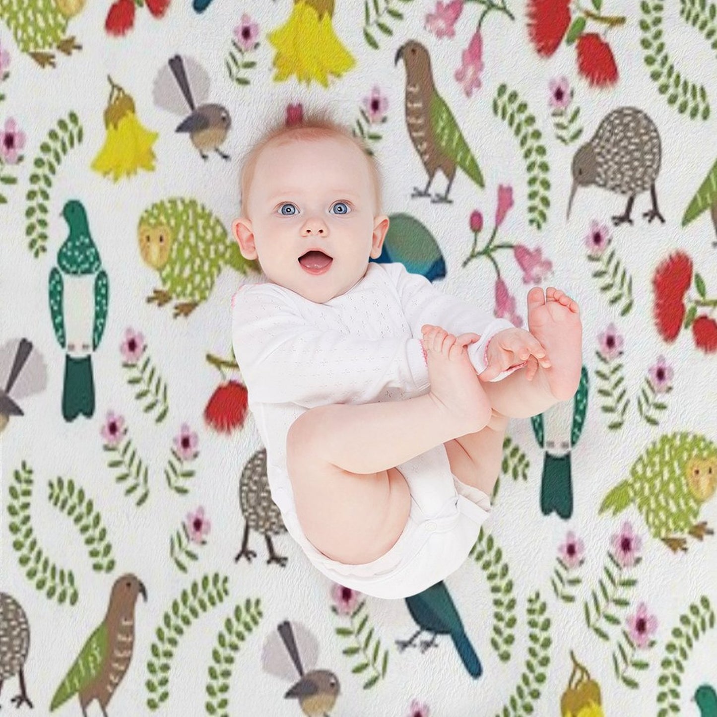 New Zealand Birds And Flowers Throw Blanket