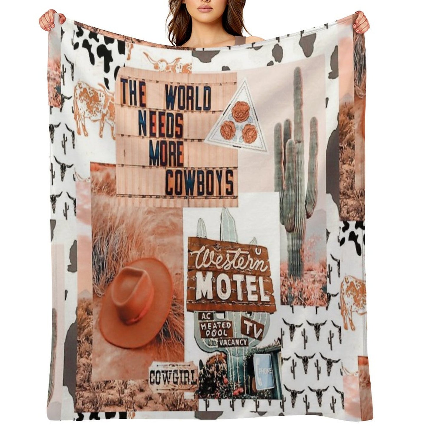 Western, Cowgirl Collage Art  Pinterest, Yeehaw Collage Throw Blanket