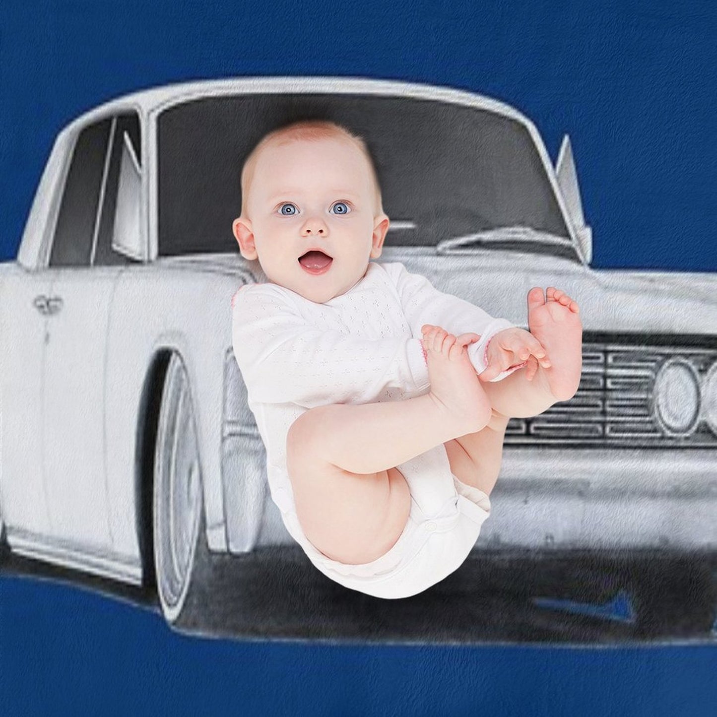 1965 Lincoln Continental Drawing Throw Blanket