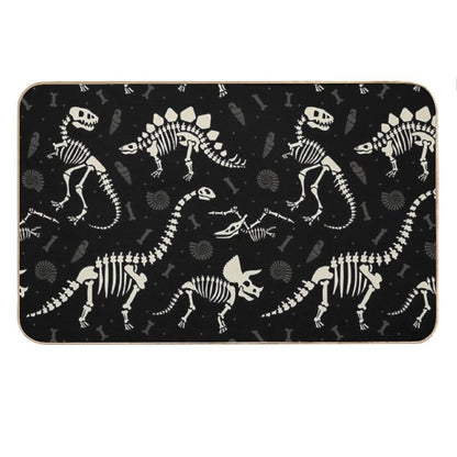 Dinosaur Fossils in Black Bath Mat