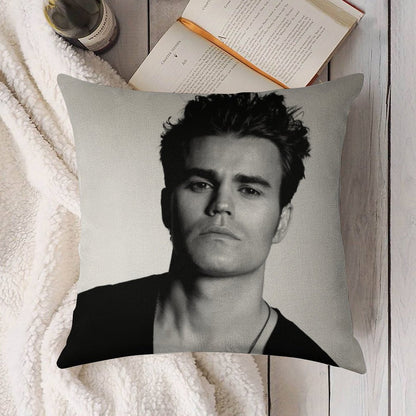 Paul Wesley Black And White Linen Throw Pillow Cover