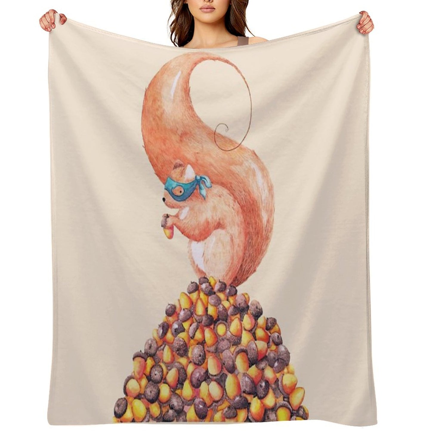 The Bandit Squirrel Throw Blanket