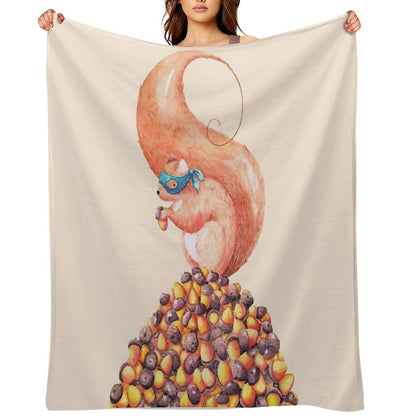 The Bandit Squirrel Throw Blanket