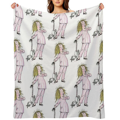 Yawning Eloise in Her Pajamas Throw Blanket