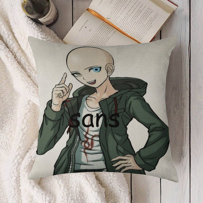 Komaeda Sans Linen Throw Pillow Cover