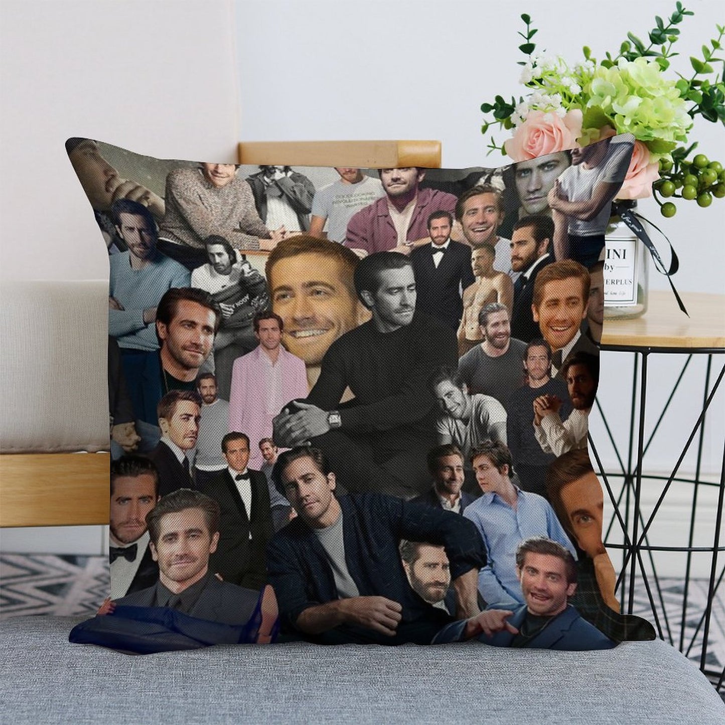 Jake Gyllenhaal Linen Throw Pillow Cover