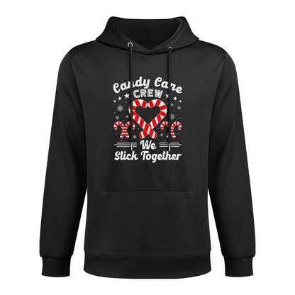 Christmas Candy Cane Heart Crew Family Matching Pajamas Kangaroo Pocket Hoodie