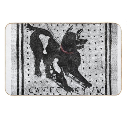 Cave Canem - Beware of Dog - Pompeii Latin Mosaic Bath Mat
