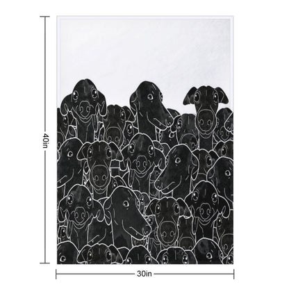 Greyhounds Black And White Pattern Throw Blanket