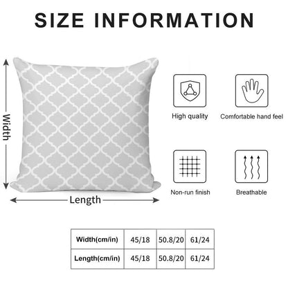 Light Grey Quatrefoil Lattice Pattern Soft Warmth Comfort Throw Pillow