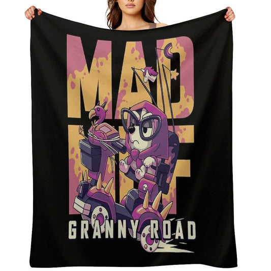 Mad Muf Granny Road  Muffin Heeler, Aussie Dog, Bingo, Bandit, Chilli Throw Blanket