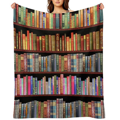 Jane Austen Antique Books, British Antique Books Throw Blanket