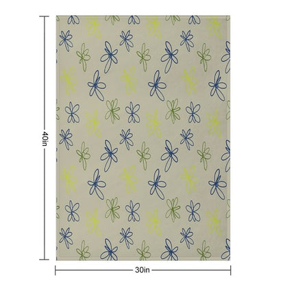 Daisy Whispers - Minimalist Leaf Pattern Throw Blanket