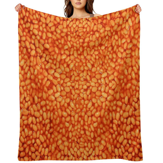 Baked Beans In Things Pattern Throw Blanket