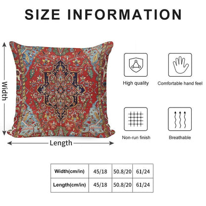 Heriz Persian Carpet Print Soft Luxury Feel Throw Pillow