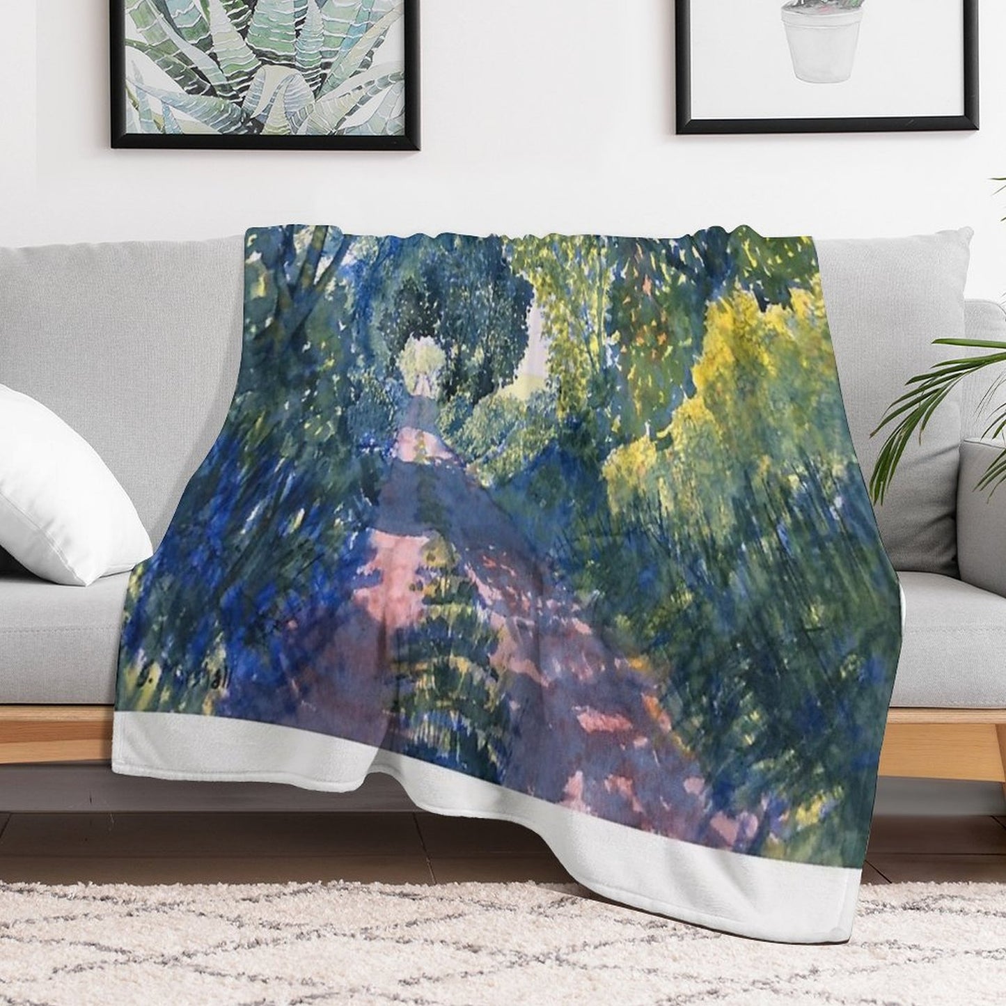 Hockney Trail Tunnel of Trees Throw Blanket