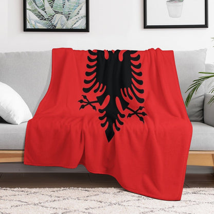 Albanian Flag Throw Blanket