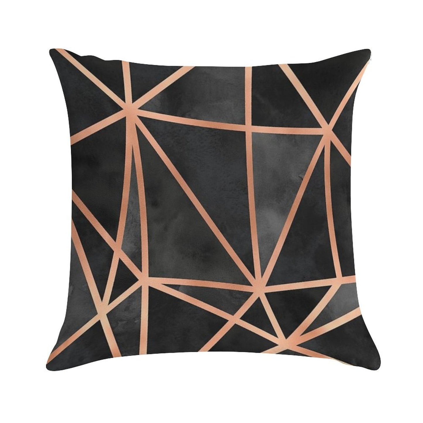 Black And Copper Geo Soft Skin-Friendly Throw Pillow